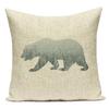 Polyester Black White Animals Horse Deer Bear Geometric Pillow Cover Decorative Sofa Home Cushion Cover For Living Room
