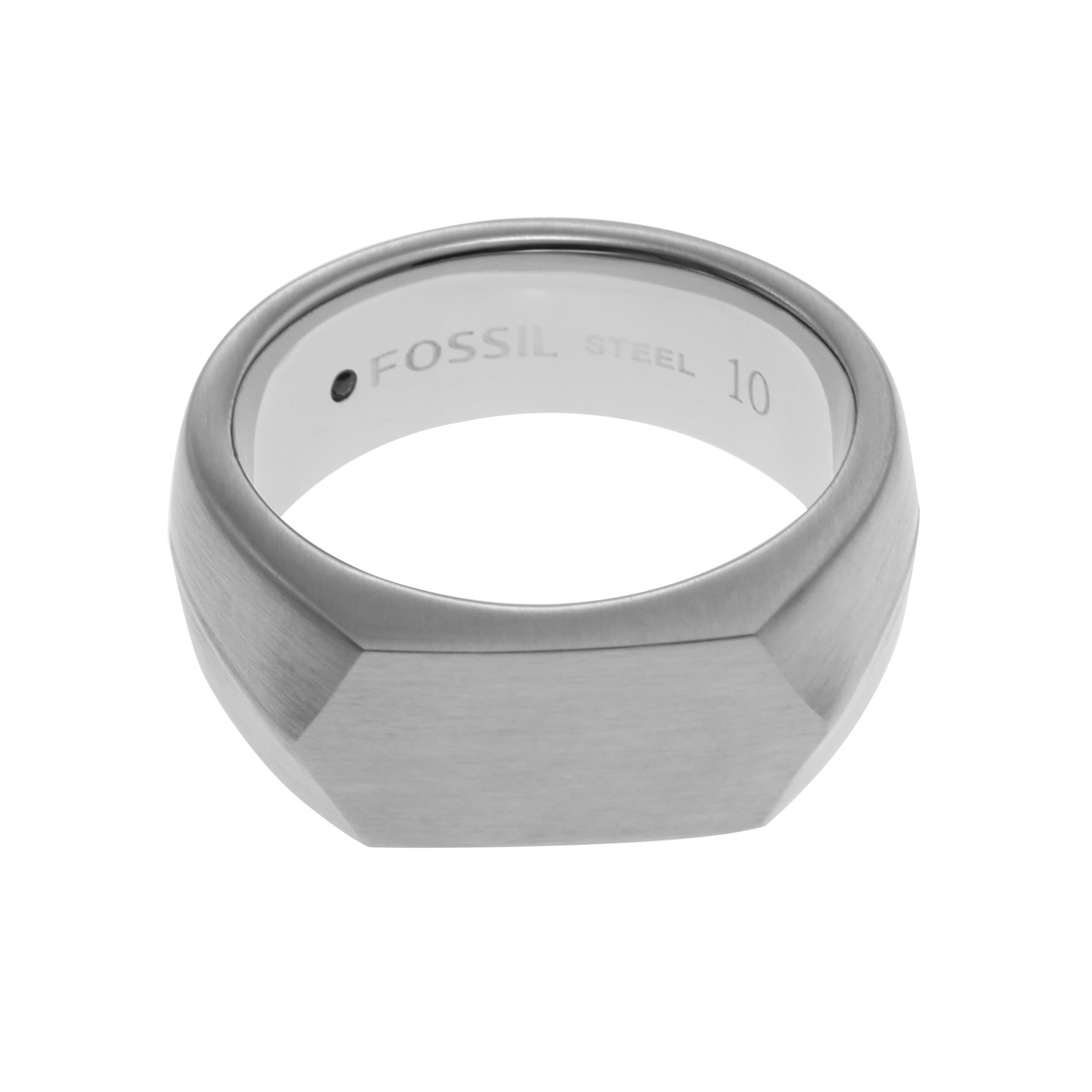 

Fossil Men s ALL STACKED UP Stainless Steel Signet Ring, JF0456004010