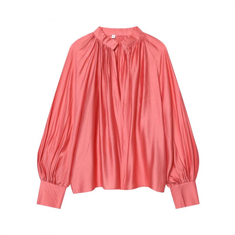 2025 Women's Versatile V-neck Lantern Sleeve Casual Pullover Top
