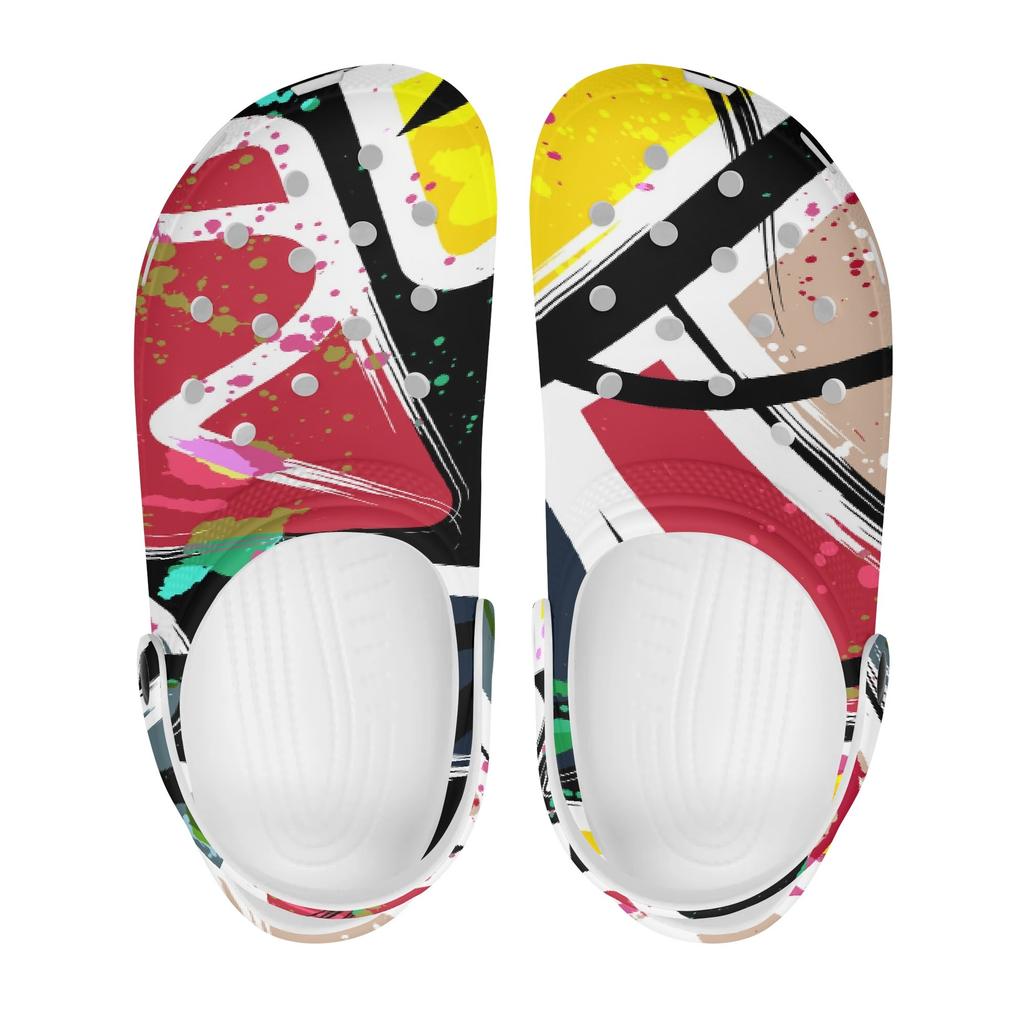 Unisex Printed Garden Shoes EVA Clogs Lightweight Breathable Slip On Sandals for Beach Pool Bathroom Home Indoor Outdoor Wear