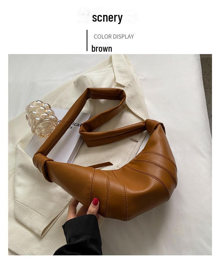 Jesenná trendy textúrovaná crossbody taška Croissant 2024 - Štýlový dámsky dizajn Knedľa