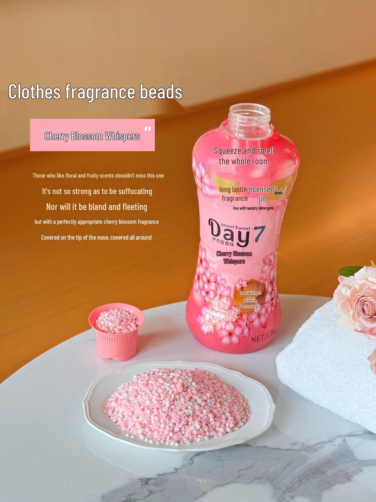 Day7Secret Clothes Care Fragrance Beads – Long-lasting Nano-Lock Scent for Soft, Fresh Garments