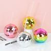 Mirror Ball Sparkling Round Ball Cup Single Decoration Cocktail Cup Beverage Bottle Beach Swimming Pool Cocktail Beverage Cup