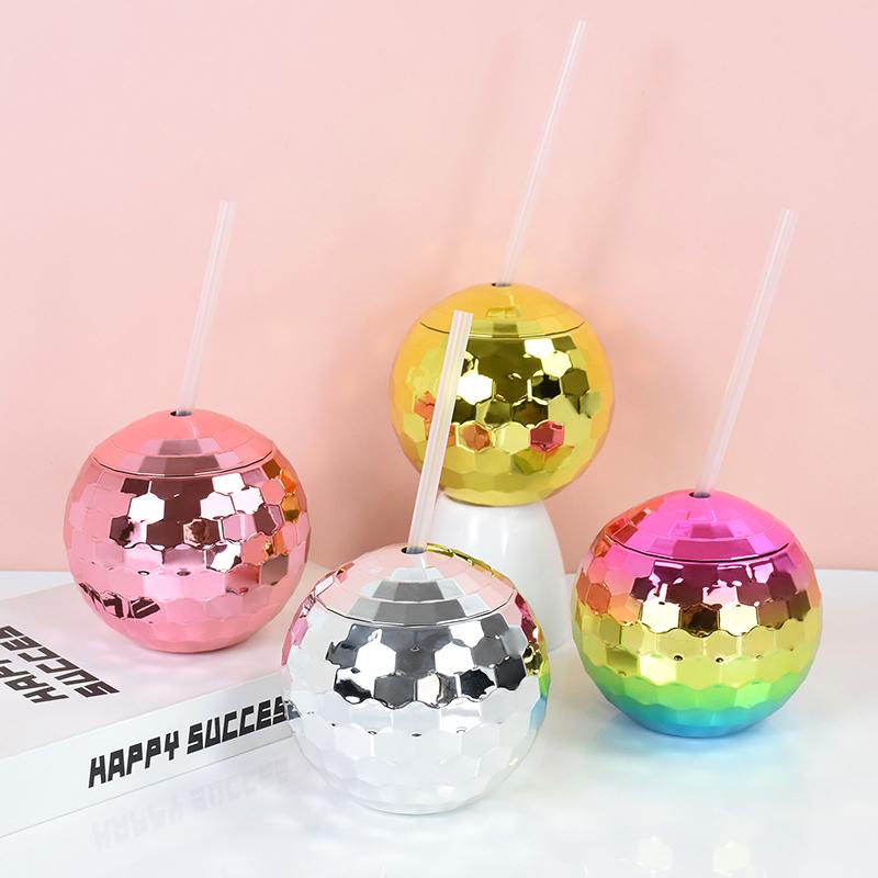 Mirror Ball Sparkling Round Ball Cup Single Decoration Cocktail Cup Beverage Bottle Beach Swimming Pool Cocktail Beverage Cup