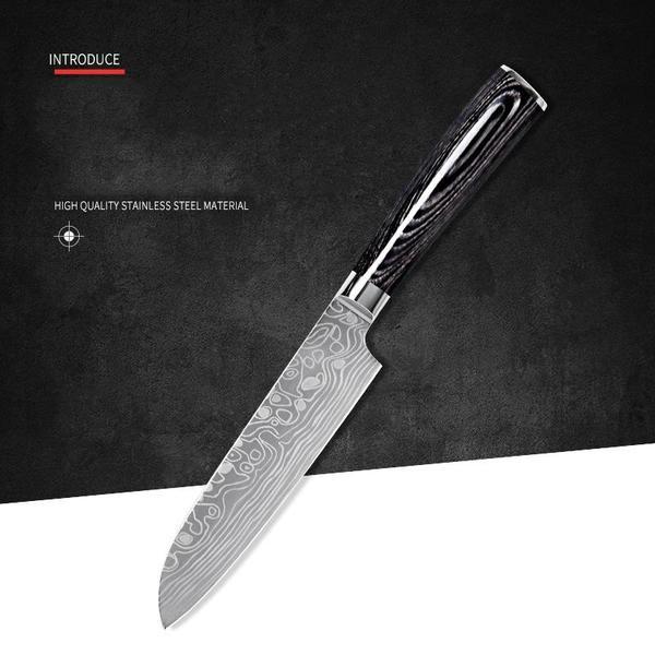 Stanless Steel Santoku Knife Chef Knife Vegetable Fruit Knife Peeling Knife Kitchen Knives Cooking Tool