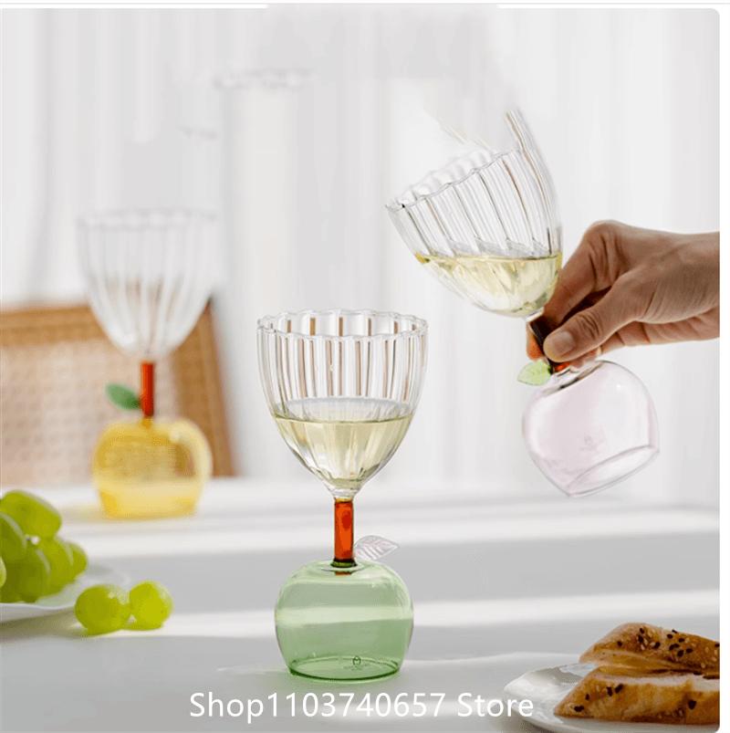 Creative Fruit Shape Champagne Red Wine Glass Household Simple Tall Cocktail Glass Shaped Drink Juice Cup