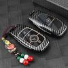 PNR1  Carbon Fiber Look Silicone Remote Car Key Case Cover Shell Keychain for Mercedes Benz A C E S Class W203 W204 W212 W213 W176