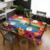 Mexikanische Blumige Tischdecke Rechteckig Volkskunst Muster Tischdecke mit Zackensaum Bunte Blumen Tischabdeckung für Esstisch Party Dekoration