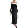 Party Light Dress Long Dress Autumn New One-shoulder Split Long-sleeved Dress