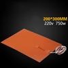 20x30cm 750W 220V Silicone Rubber Heater Pad With Backing For 3D Printer Heating Bed Orange
