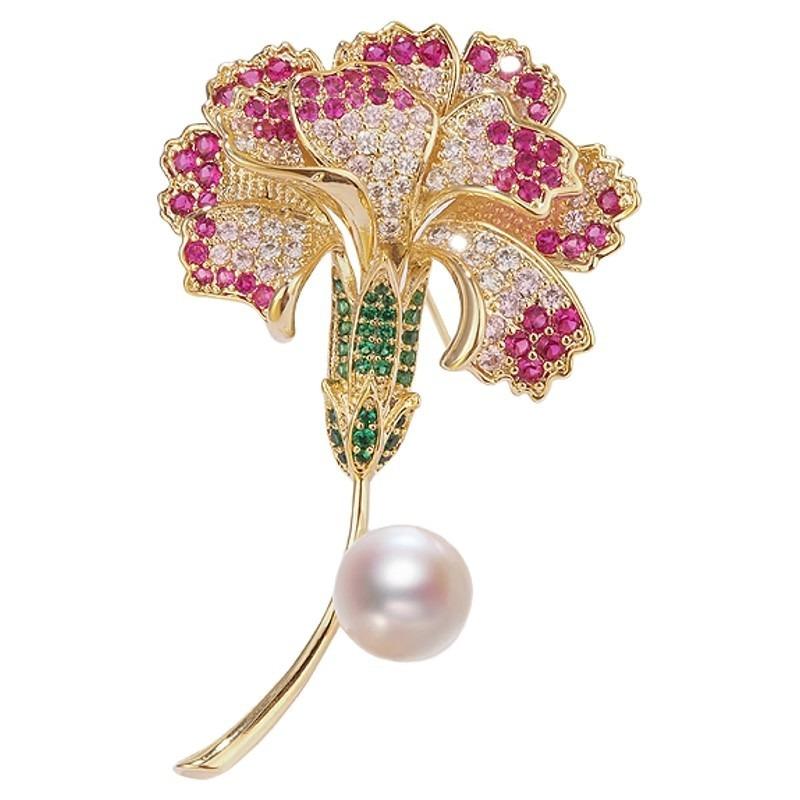 Carnation Brooch, High-end Feminine Charm, Pearl Flower Pin, Design Sense, Niche Brooch