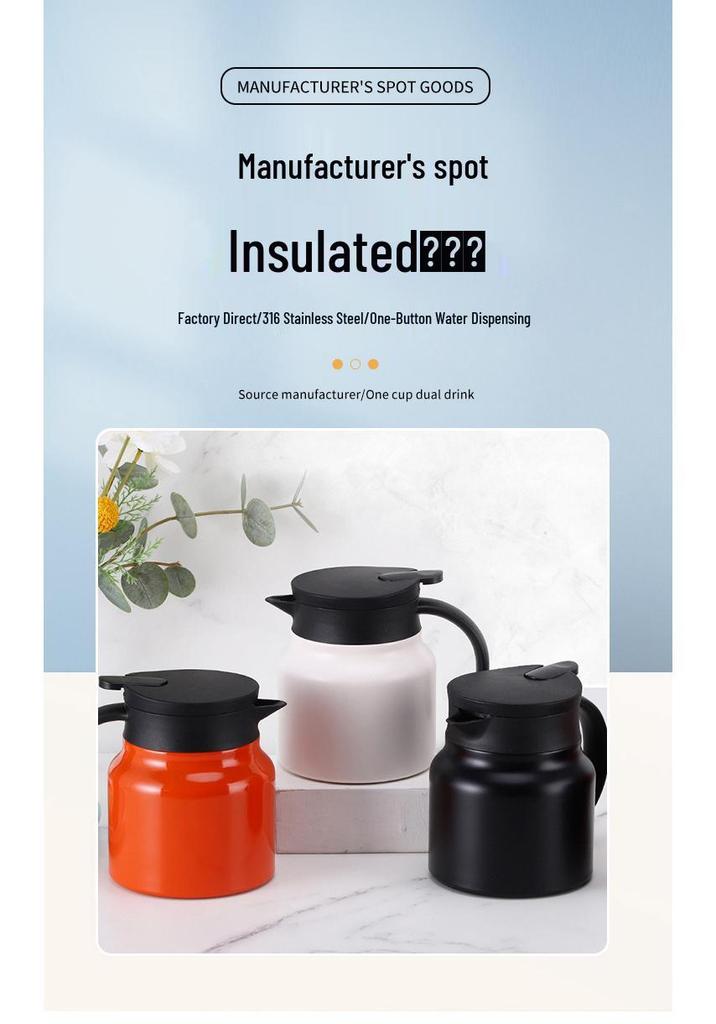 316 Stainless Steel Tea and Water Separation Insulated Pot - Large Capacity Stewed Tea Pot for Home or Office.