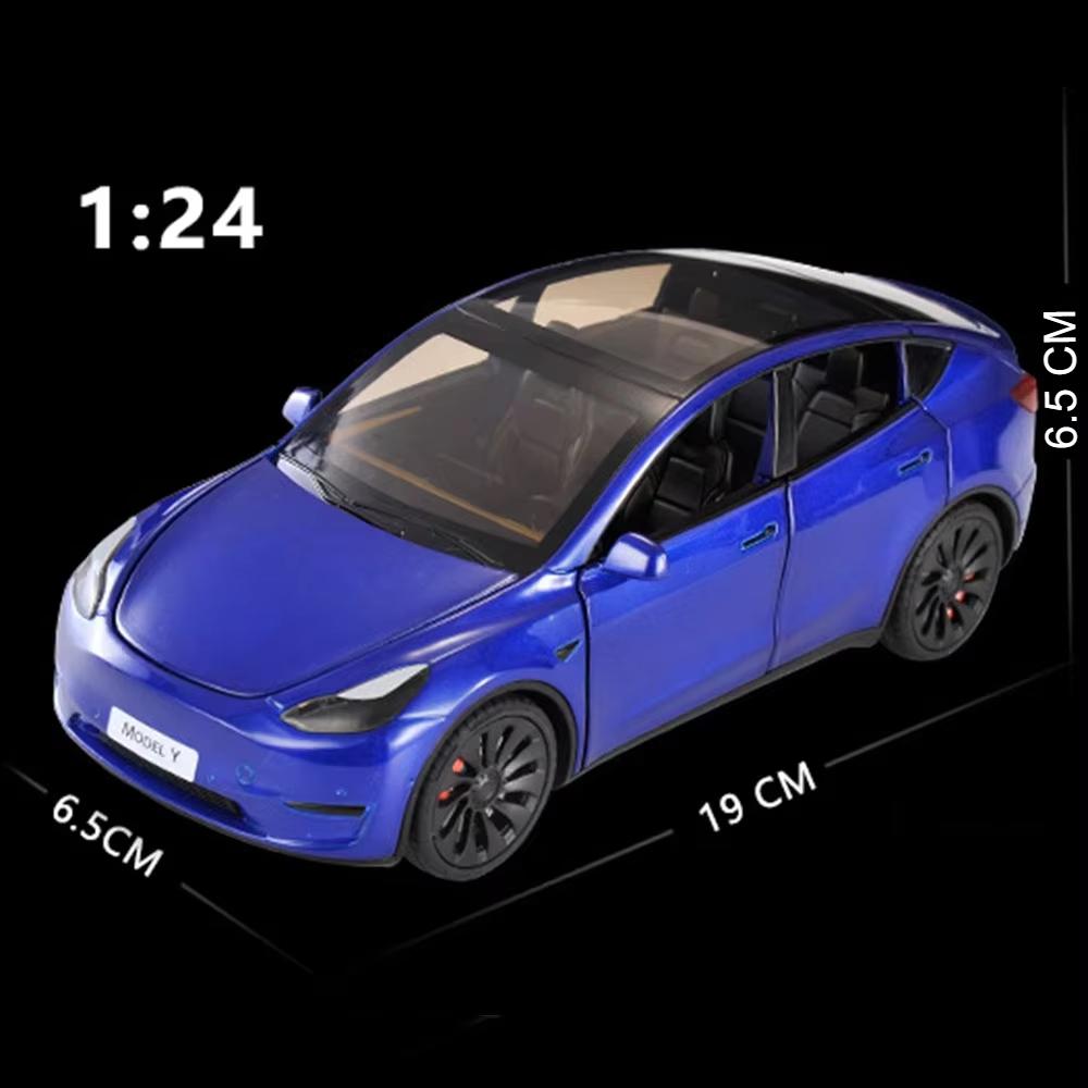 1/24 Scale Model Y Diecast Alloy Toys Models Car Simulation With Sound And Light Pull Back Function Collection Boys Toy Gifts