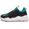 Rs-X Softcase Cómodas de Moda Absorción de Impactos Duraderas de Caña Baja Casuales Unisex Zapatilla Deportiva Negro Verde 369819-06