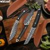 Damascus Patron Keukenmes Snijmessen Fruit Schilmes Houten Handvat Vleesmes met Cover voor Huis Keuken Accessoires