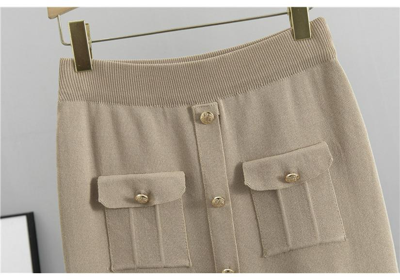 European Casual Knitwear Two-Piece Set: French Style Sweater Cardigan and Skirt for Women - Autumn/Winter Collection