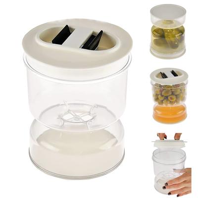 Pickle Olive Timglasburk Pickle Juice våt och torr separatormatbehållare med sil Flip lufttätt lock