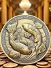 Two koi carps for good luck in the color of old bronze, 40 mm