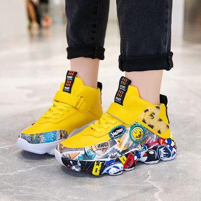 Baskets pour enfants Chaussures décontractées pour enfants Filles Garçons Appartements en cuir PU Semelle en caoutchouc Chaussures de sport pour tout-petits