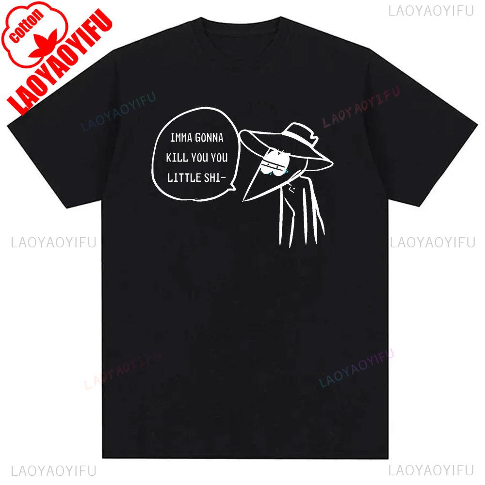 IMMA GONNAKILL YOU YOU LITTLE SHI Spy Vs Spy Mens T Shirt Summer Cotton Crew Neck Humorous Retro 80s Cartoon Graphic Shirt Tee