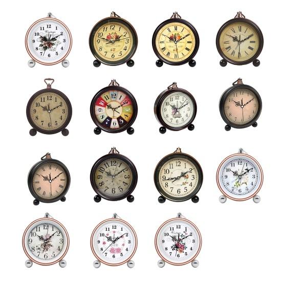 Vintage Metall Analoger Wecker Großes Display Tickenlos Leise Batteriebetrieben Schlafzimmer Retro Schreibtisch Quarz Uhr Kinder Schüler Geburtstagsgeschenk