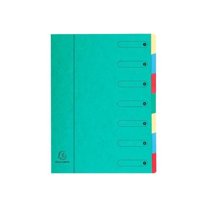 Exacompta nature future trieur 7 positions a4 à onglets couleurs assorties