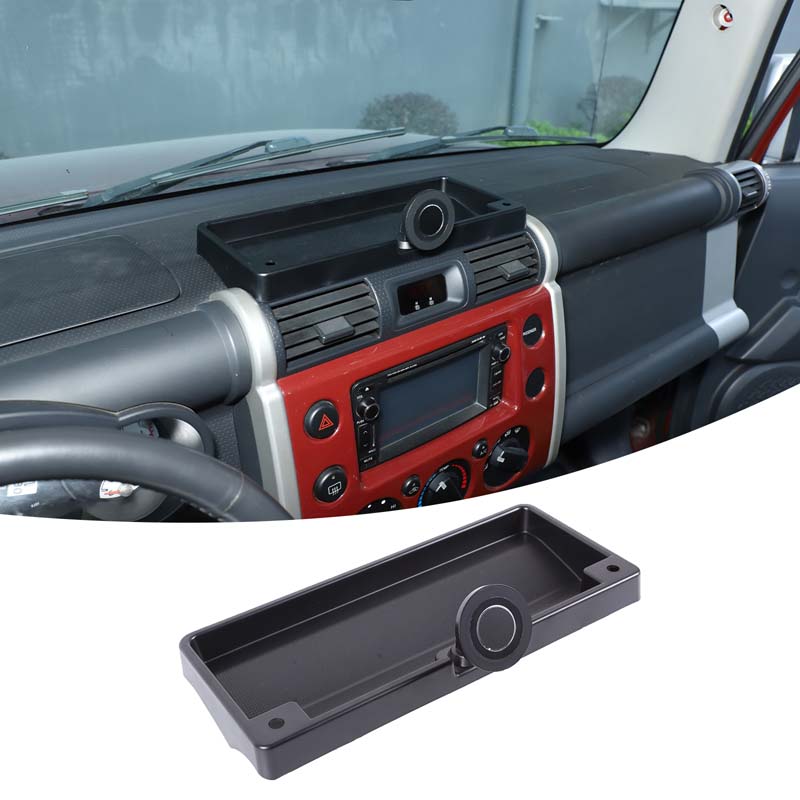 For Toyota FJ Cruiser 2007-2026 ABS Black Car Dashboard Mobile Phone Holder Storage Box Container Holder Tray Car Accessories