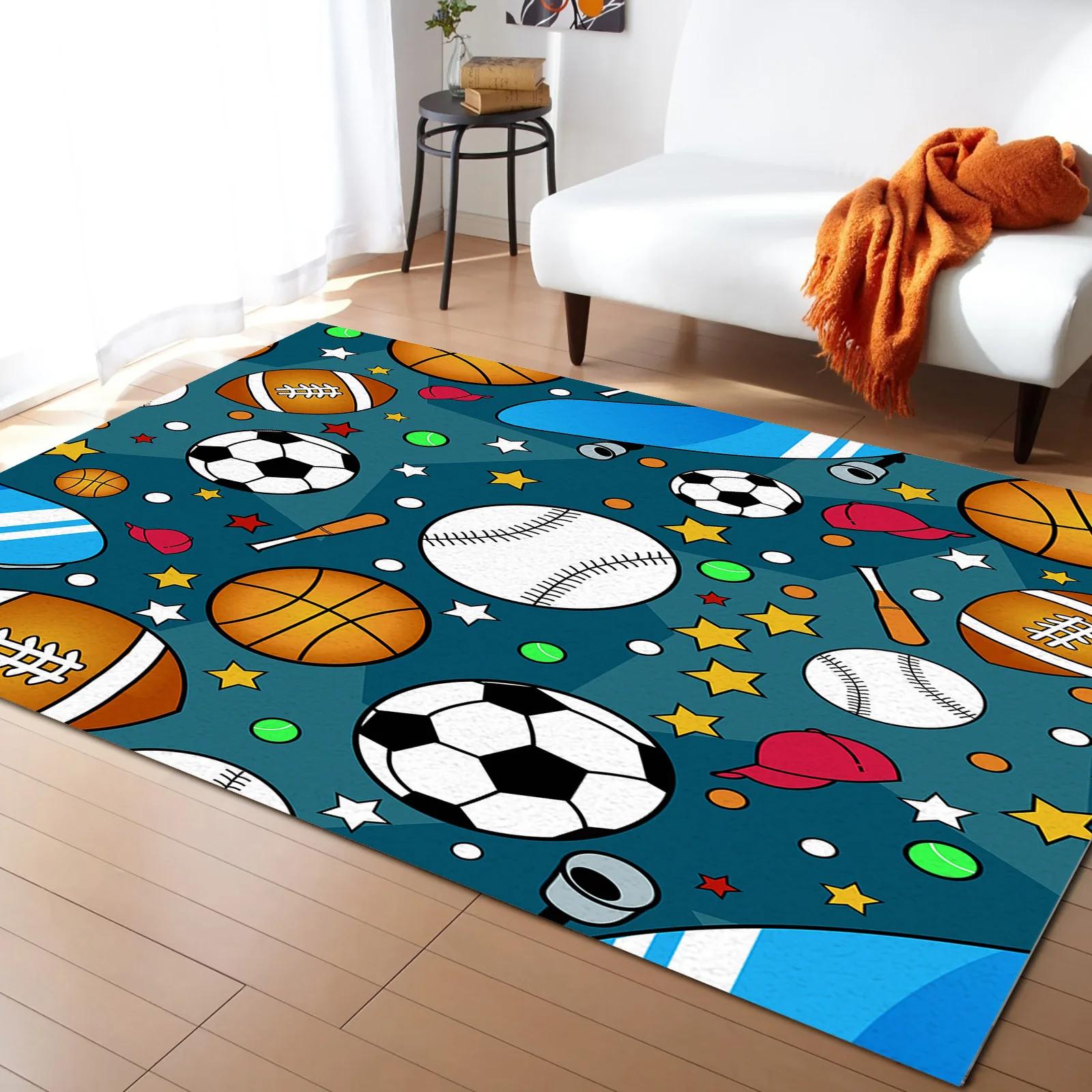 

Football Carpet Ball Game Area Rug for Kids Boys Teens Playroom Soccer Doormat Sport Theme Indoor Floor Mat For Living Room Sofa 40x60cm 16x24 inch