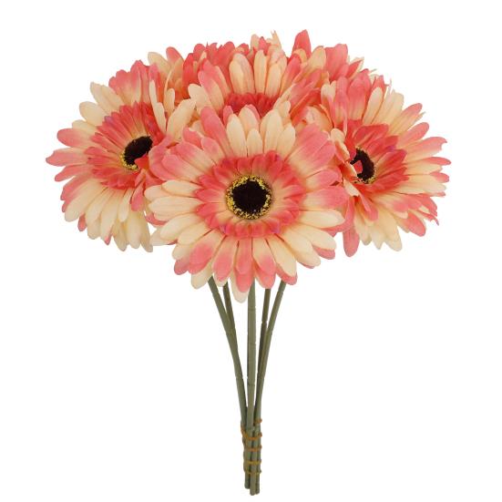 

6 шт. искусственных гербер, искусственные цветы с гибким стеблем, искусственные цветы герберы для цветочной композиции, украшение свадебного стола оранжевый