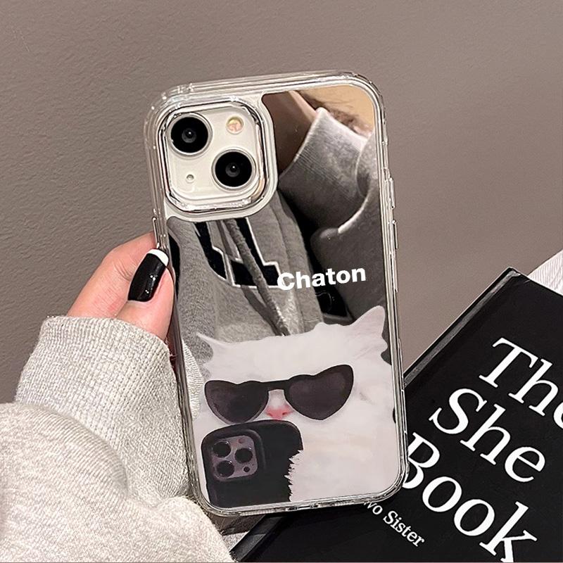 Mobile Phone Cases for iPhone 11 13 XR 15 Pro Max 12 14 Pro Max Case iPhone 16 XS Max Mirror Protective Case Mirror Exquisite Cartoon Waterproof