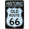USA Route 66 Metal Signs Wall Poster Plaque Warning Sign Vintage Iron Painting Decoration for Home Cafe Living Room Club Bar