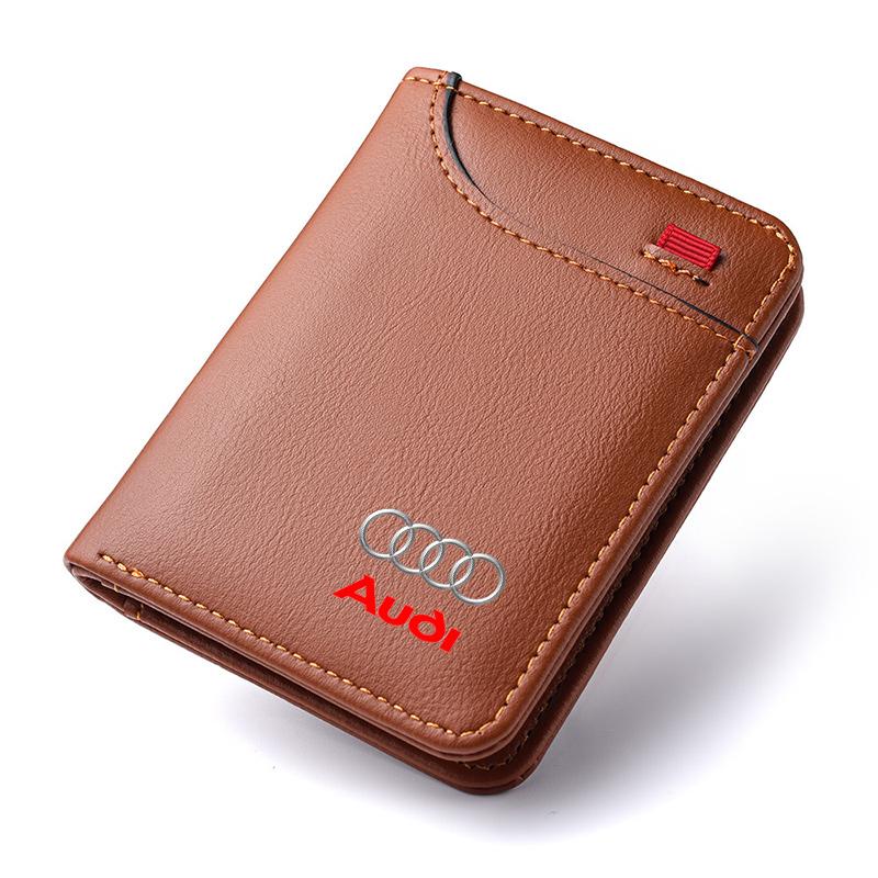 For Audi 8P PU Leather Car Driving Document Bag ID Passport Card Wallet Card Pouch For Audi A1 A2 A3 A4 A5 A6 A7 A8 Q2 Q3 Q5 Q7 Q8 S3 S4 RS5
