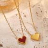 Love Peach Heart Necklace, Collarbone Chain, High-end Design Jewelry, Trendy Retro Red Neck Chain.