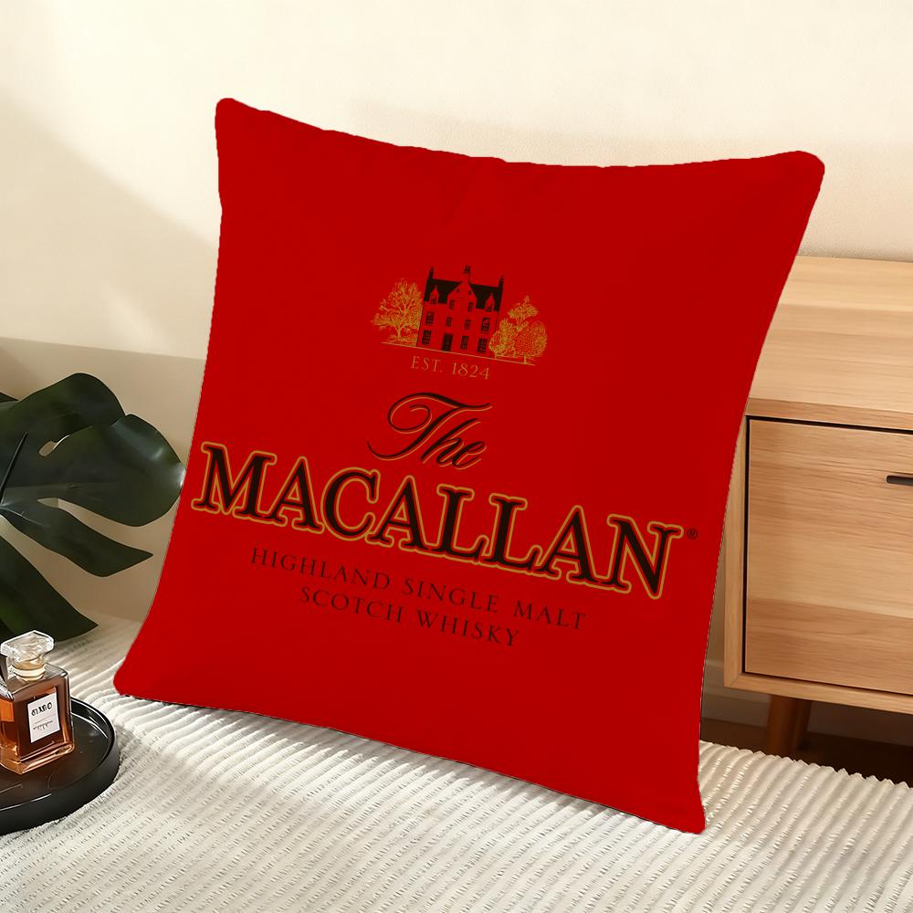 M-Macallanns W-Whiskey Cushion Cover Soft Short Plush Pillow Cover Smooth Cozy Texture Aesthetic Cushion Case Home Decor