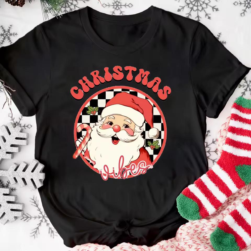 Women'S Christmas T-Shirt - Red Holiday Party Top with We Are Family Text Y2k Ladies Clothes Oversized T-shirt Woman Clothing