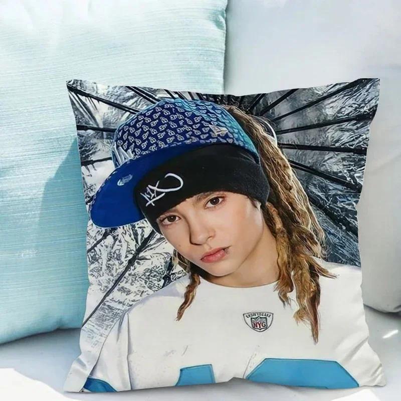 45x45 Poszewki na poduszki Tom Kaulitz Dwustronny nadruk Zestawy sof Pościel w rozmiarze Twin Ozdobne poduszki do salonu Poduszka