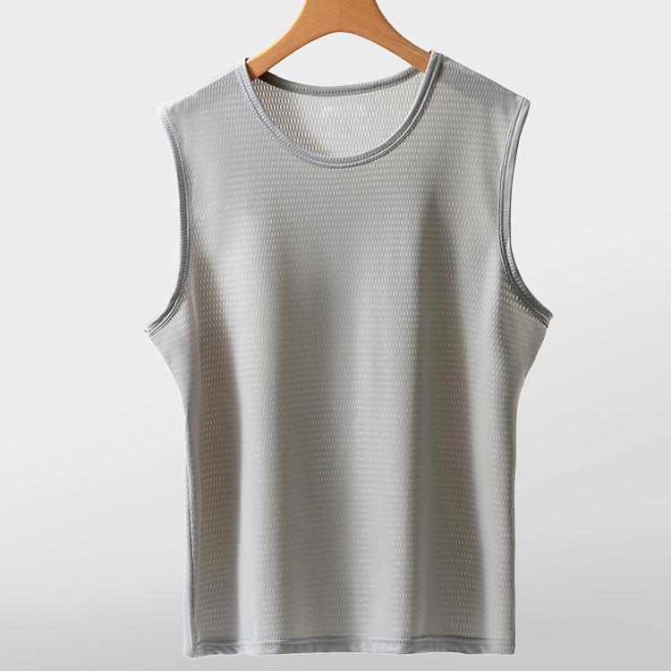 

Мужской летний жилет для фитнеса Ice Silk Mesh без рукавов, быстросохнущий 2XL