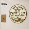 Round Bathroom Wall Decor Vintage Rustic Metal Tin Sign, 8 Inch Hanging Style Plaque, Retro Funny Farmhouse Decorative Sign for Restroom Waterproof
