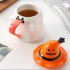 Halloween Ceramic Coffee Cup with Lid Cute Imp Ghost Mug European Afternoon Camellia Flower Teacup Breakfast Milk Mug Gifts New