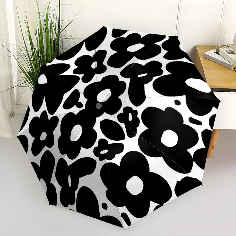 

1pc Floral Pattern Automatic Opening/Closing Folding Umbrella with 8 Ribs,Windproof Portable Sunshade Umbrella Holiday gift yy260401084