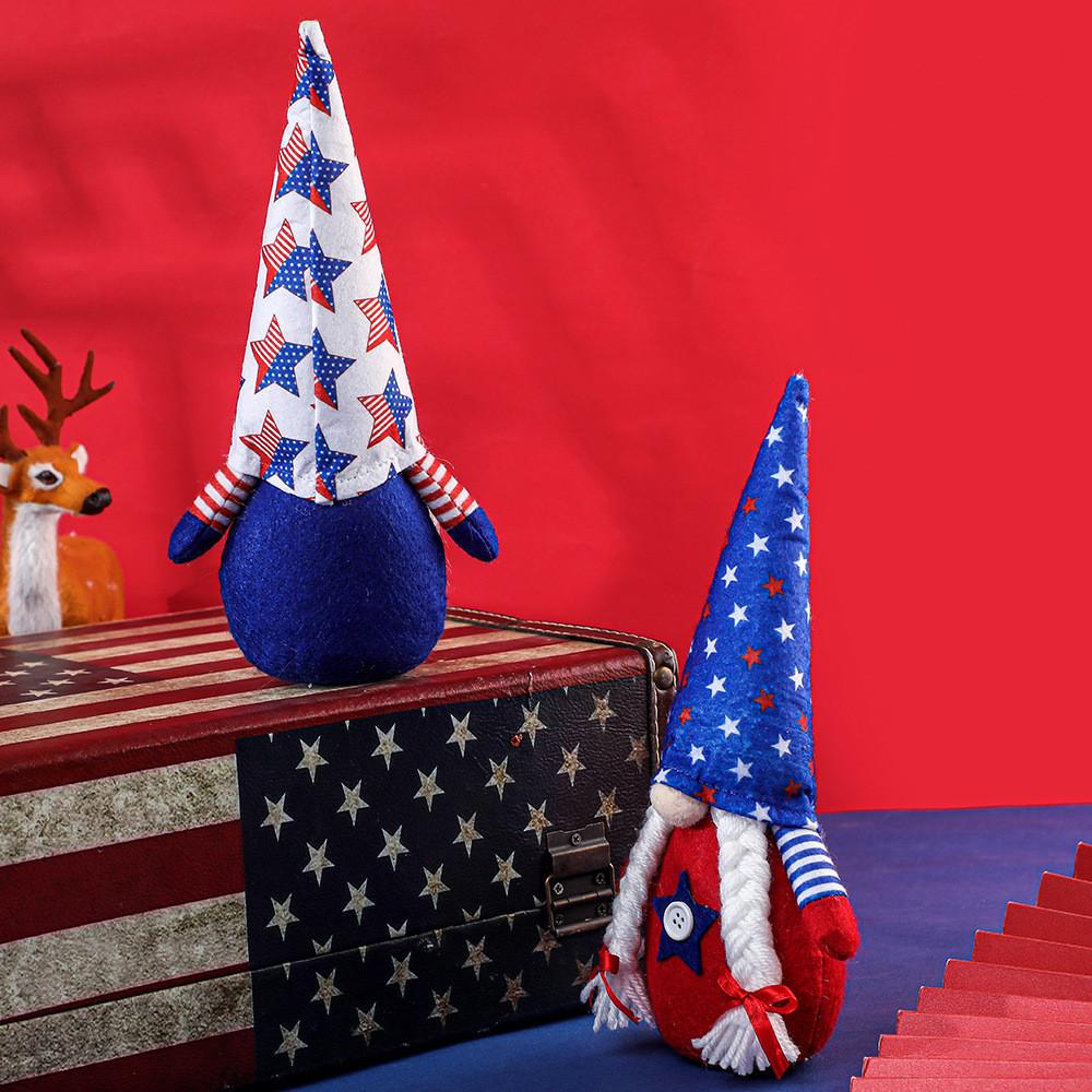 Adorable Day Independence Gnome Doll With Star Hat For Home And Holiday Decor