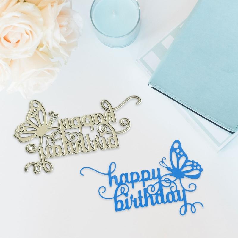 Happy Birthday Cutting Dies Carbon Steel Die Cut Metal Embossing Templates for Card Making Scrapbooking Paper Craft