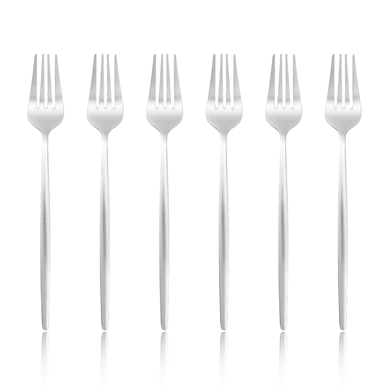 

Серебряно-золотистый цвет, современный набор столовых приборов из 6 предметов, нержавеющая сталь, вилка для ужина, 8,2 дюйма, походная посуда, столовые приборы