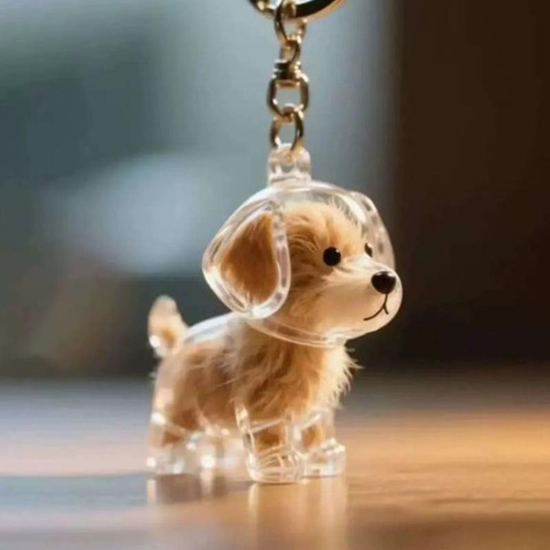 Clear Cat Hair Collection Capsule Keychain Kawaii Memorial Pet Cat Dog Hair Container Bag Charms Pendant For Pet Lovers