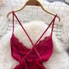 Sexy Irregular V-Neck Sexy Night Dress Women Lingerie Underwear Split Camis Backless Clothes Female Fashion Nightwear Sxuality Erotic Pajamas 2024