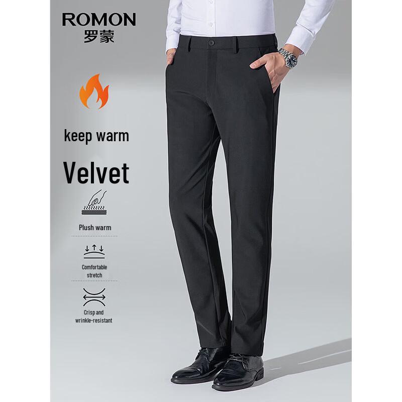 ROMON Men's Fleece-Lined Commuter Casual Trousers