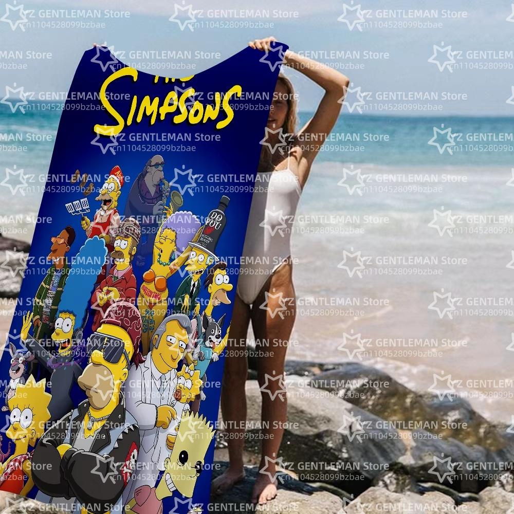 THE S-SIMPSONS Anime Cartoon Beach Towel Cute Kawaii Room Decor Bath Girls Children Hand Towels For Bathroom Shower
