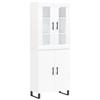 VidaXL Buffet haut Blanc 69,5x34x180 cm Bois d'ingénierie 3198233