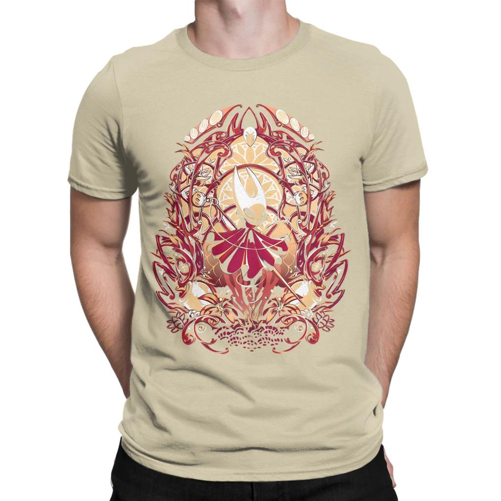 Leisure Hornet Hollow Knight Silksong T-Shirt Men Crewneck 100% Cotton T Shirt Gothic Indie Game Short Sleeve Tee Shirt Clothes