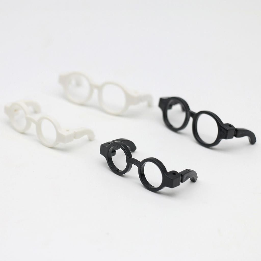 5xDollhouse Props Black Frame Glasses Miniatures Doll House Round Square Frame Glasses Doll No Lenses Glasses Ornament